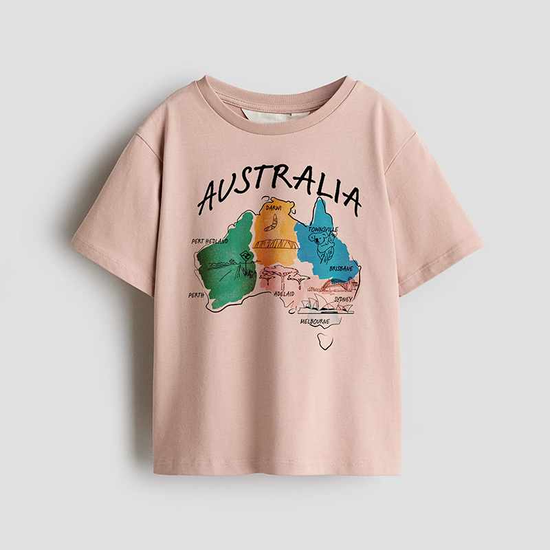 Australia Map Illustration- Boys T-Shirt Print Graphic