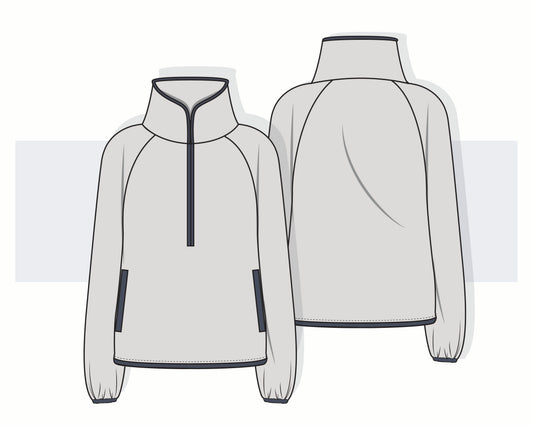 Women’s Full-Zip Polar Fleece Jacket Vector Template